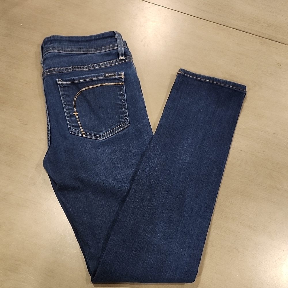 💙Fidelity Denim -  Indigo Skinny Jeans "Stevie Mid Tapered" Style - Picture 7 of 8